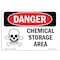 Signmission Safety Sign, OSHA Danger, 12" Height, Aluminum, Chemical Storage Area, Landscape, 1218-L-2046 OS-DS-A-1218-L-2046 - alternate 1